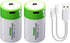 USB D Lithium ion Rechargeable Battery, High Capacity 1.5V 12000mWh, 4 H Fast Charge, 1200 Cycle with Type C Port