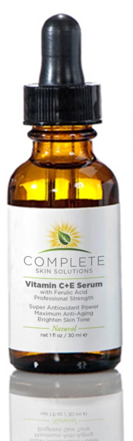 Natural Vitamin C E Serum with Ferulic and Hyaluronic Acid, 1 oz