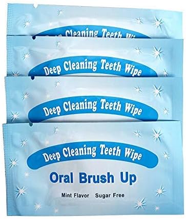Oral Finger Wipes for Teeth Whitening, Mint Flavor, 50 Pcs Oral Cleaning Wipes