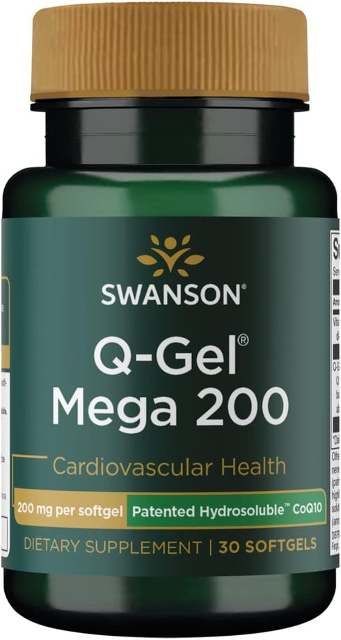 Swanson Q-Gel Mega 200, 200 Milligrams, 30 Softgels