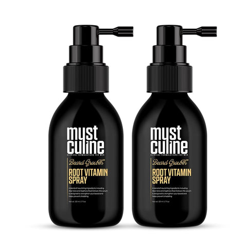 Masculine Beard Growth Vitamin Spray for Fuller, Stronger, and Bushier Beards (2 Pack)