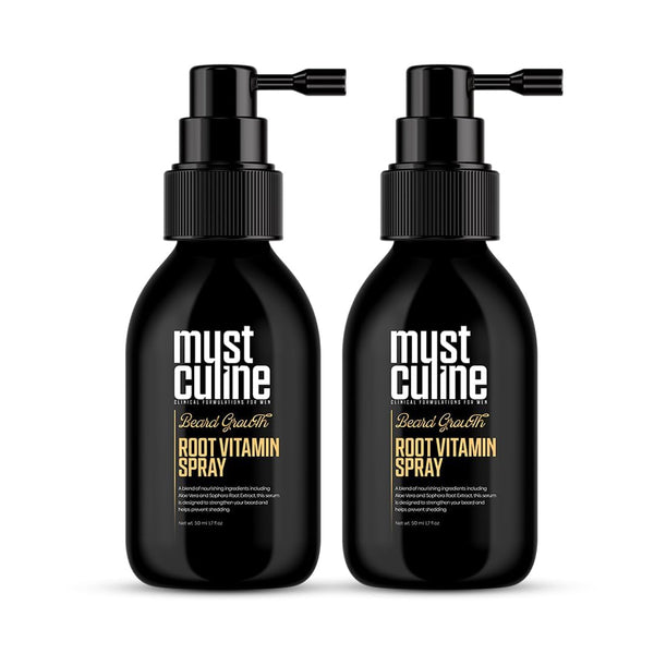 Masculine Beard Growth Vitamin Spray for Fuller, Stronger, and Bushier Beards (2 Pack)