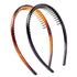 Set of 2 Fashion Plastic Headbands with Teeth Comb Hair Hoop Accessory for Women and Girls (Black + Brown)
