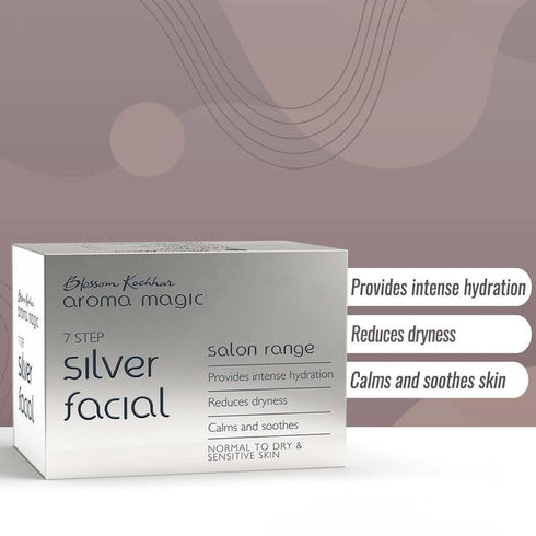 Silver Facial Kit - Multi Use 7 in 1 Natural Face Set for Women with Aloe Vera Extract for Cleansing & Moisturizing