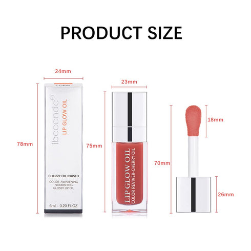 Hydrating Lip Glow Oil, Plumping Lip Gloss, Moisturizing Lip Balm, Natural Lip Plumper, Cherry Lip Plumper Gloss