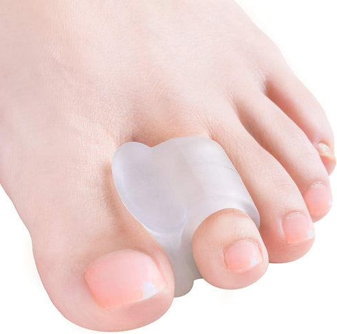 Welnove 10 Pack Toe Separators Gel Toe Spacers for Bunions, Overlapping Toes, and Pain Relief Pads - Clear