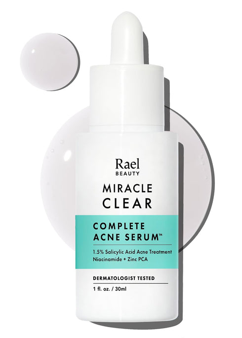 Rael Serum for Face, Miracle Clear Complete Acne Treatment - 1.5% Salicylic Acid and 2% Niacinamide