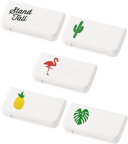 Lexaoyoo 5 Pack Small Pill Organizer, Portable Travel Pill Case with 3 Compartments,