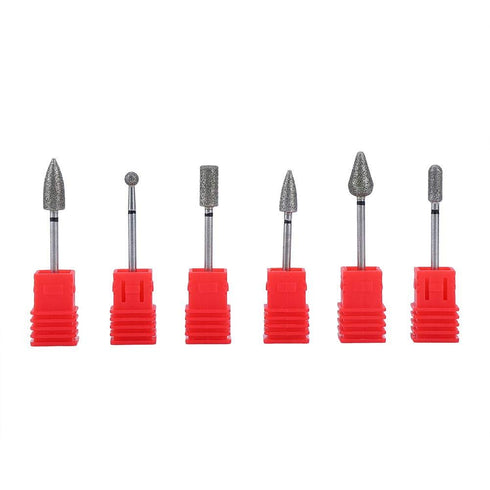 Nail Drill Bits Set, 6 pcs Nail Grinding Sanding Bit Set for Electric Drill Manicure Machine