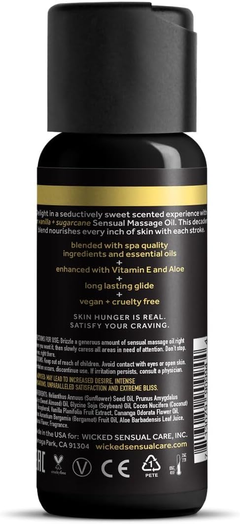Wicked Sensual Care 4 oz Vanilla & Sugarcane Massage Oil