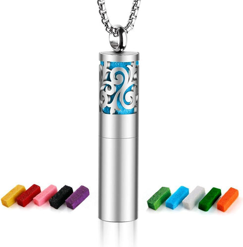 Essential Oil Necklace for Women, Diffuser Pendant with 10 Felt Pads, Aromatherapy Gift Set