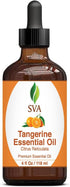 SVA Tangerine Oil - 4 oz (118 ml) - Premium Essential Oil with Dropper for Diffuser & Skin Care