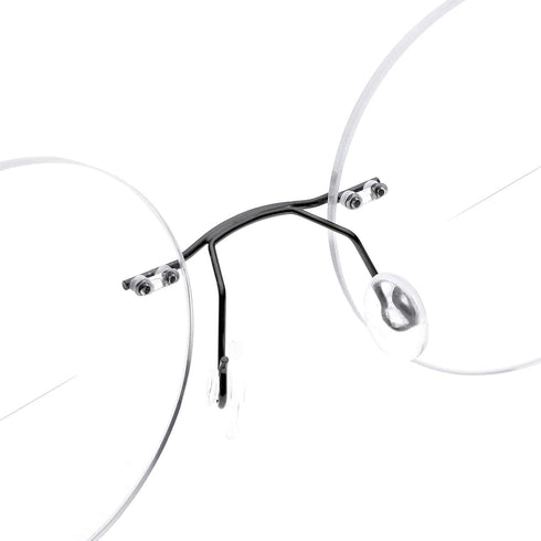 Fuisetaea Round Rimless Frame Reading Glasses for Men Women, +2.50 Titanium Alloy Lightweight Eyeglasses