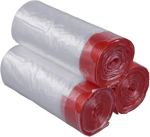 Jekiyo 4 Gallon Clear Trash Bags Drawstring, 120 Counts