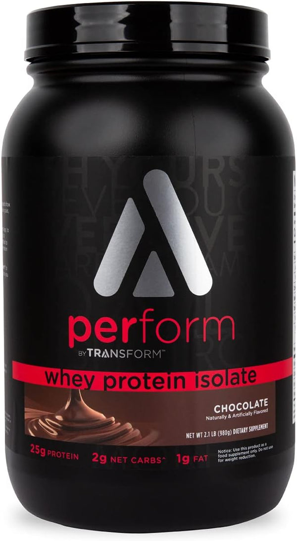 TransformHQ Whey Protein Isolate, 28 Servings (Chocolate) - Gluten Free, Non-GMO, Perform
