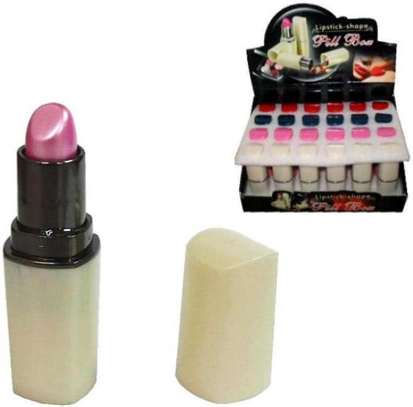 Novelties company 1piece Womens Lip Stick Novelty Stash Pill Holder Box