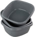 Idomy Idotry 4-Pack Baby Small Wash Basin, Gray Plastic Square Dish Pan, 8