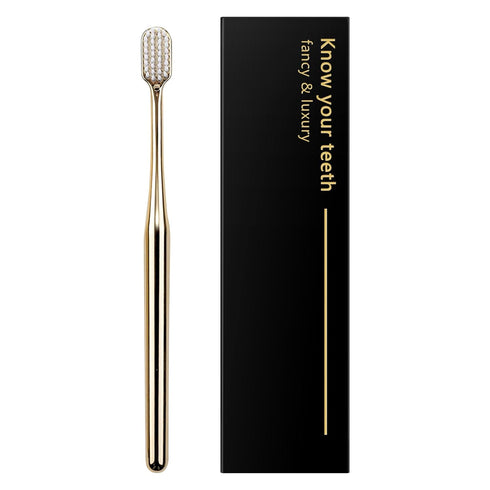 Z-VAPRESS Gold Color Toothbrush Soft Bristles Fancy Toothbrush Home Hospitality Travel Toothbrushes Luxury Gold Color