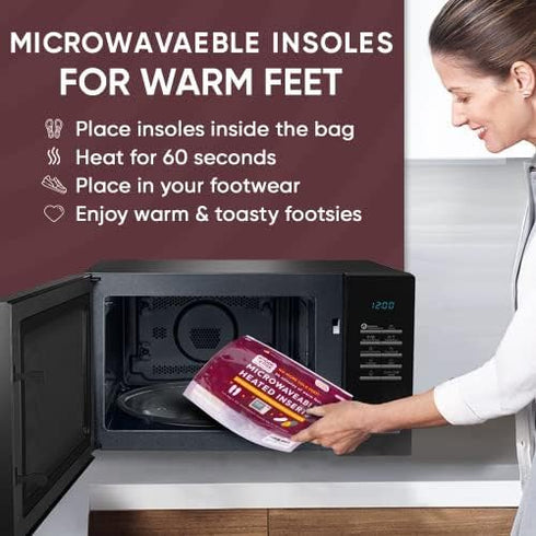 Snook Ease Heated Insoles Shoe Warmer Inserts - Foot & Toe Warmers for Winter, Microwavable Insoles for Men, Reheatable