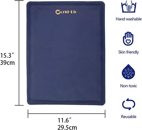 Large Gel Ice Pack 2 Pack for Injuries, Reusable Flexible Hot Cold Therapy Pad for Pain Relief