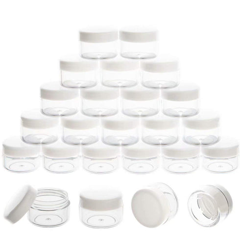 ZEJIA Mini Makeup Containers, 5 Gram Sample Containers with Lids, Empty Plastic Travel Cosmetic Containers, 25 Count,