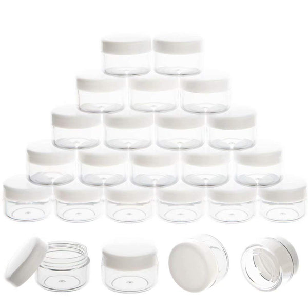 ZEJIA Mini Makeup Containers, 5 Gram Sample Containers with Lids, Empty Plastic Travel Cosmetic Containers, 25 Count,