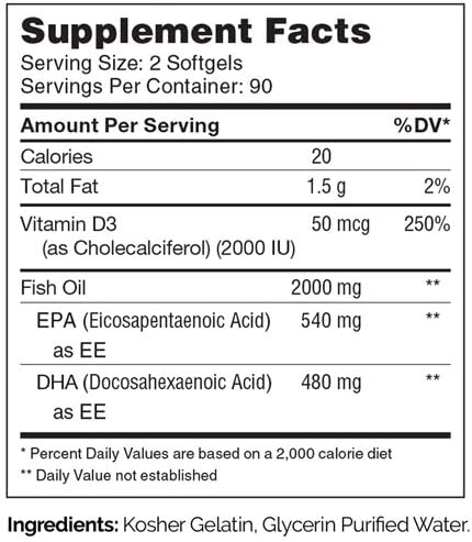 Zahler Omega 3 Platinum +D, All-Natural Fish Oil Supplement, Burpless Softgel, 90 Softgels