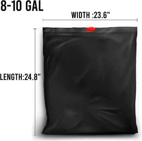 8-10 Gallon Trash Bags, Drawstring, 60 Count Bulk, Black & Unscented Multi-purpose Garbage Bags for Home, Commercial