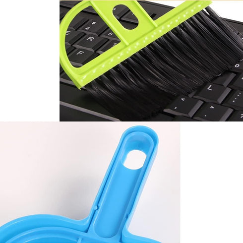 TopHomer Set Counter Mini Broom and Dustpan Compact Cleaning Kit Nesting Snap-On Design Saving Space for Pet Cages