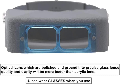 Magnification-1.5X 2X 2.5X 3.5X Headband Magnifier Double Lens Head-Mounted Reading Magnifier Loupe Jewelry Visor