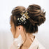 inSowni 36 Pack Gold Flower Leaf Bridal Wedding Hair Side Combs, U-shaped Pearl Hair Pins, Rhinestone Hair Clips