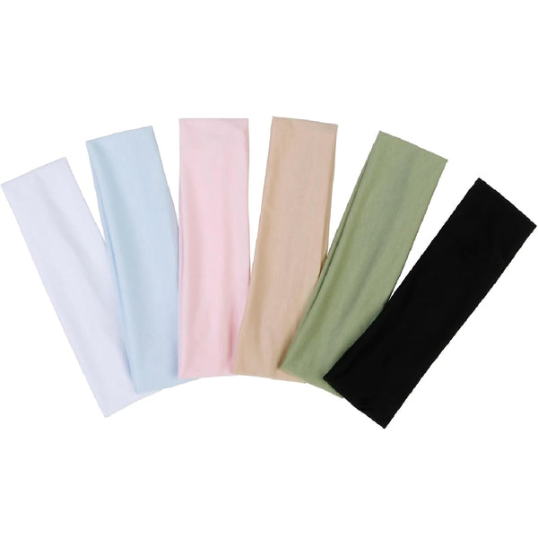 TERSE Non Slip Elastic Headbands for Women Short Hair, Soft Fabric Hair Bands for Workout Yoga Running, Thin Hair Wrap