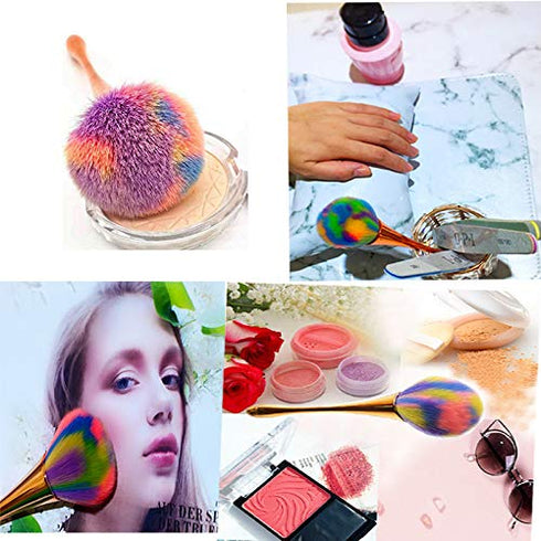 Large Powder Mineral Brush, Foundation Makeup Brush, Powder Brush and Blush Brush for Daily Makeup (5 Colors)