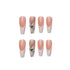 Press on Nails Coffin French Long Fake Nails, Acrylic Full Cover V False Nails for Women and Girls (Long 5)