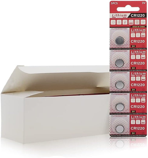 Cotchear 5pcs/Card 3V CR1220 Coin Battery Lithium, DL1220 LM1220 ECR1220 Button Cell Batteries