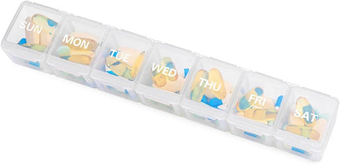 Sukuos Extra Large Weekly Pill Organizer - 7 Day Daily Pill Box Case for Arthritis with Clear Lid for Vitamins (White)
