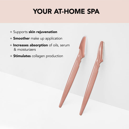Kitsch 12 pc Dermaplaning Tool - Face Razors & Eyebrow Trimmer for Women and Men, Facial Hair Removal (Terracotta)