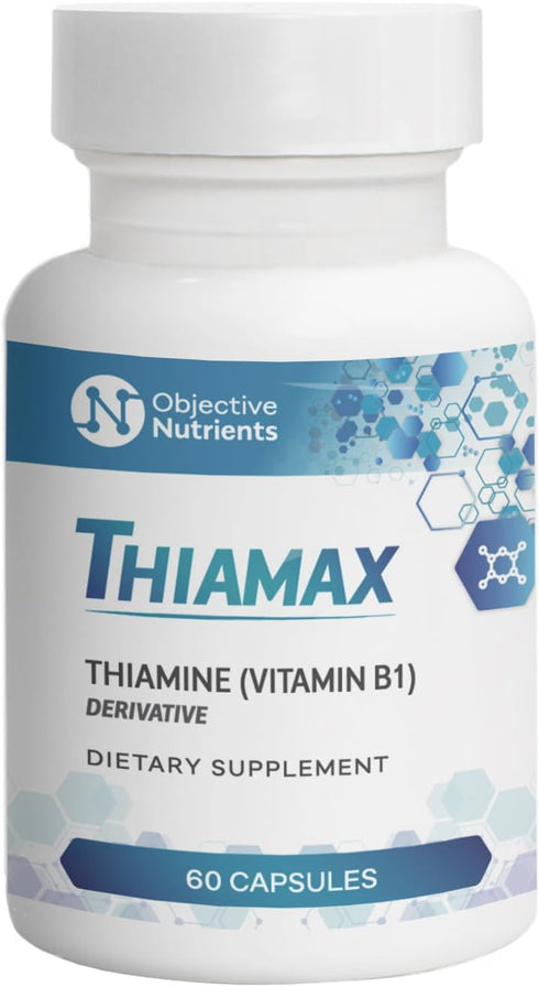 Thiamax Vitamin B1 Capsules - 100mg, No Fillers or Flow Agents, 60 Count