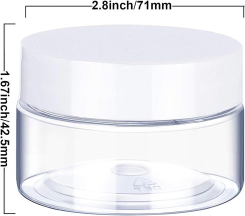 SATINIOR 6 Pack 4 oz Plastic Jars Containers with Lids, Wide-mouth Refillable Leakproof Round Empty Jars