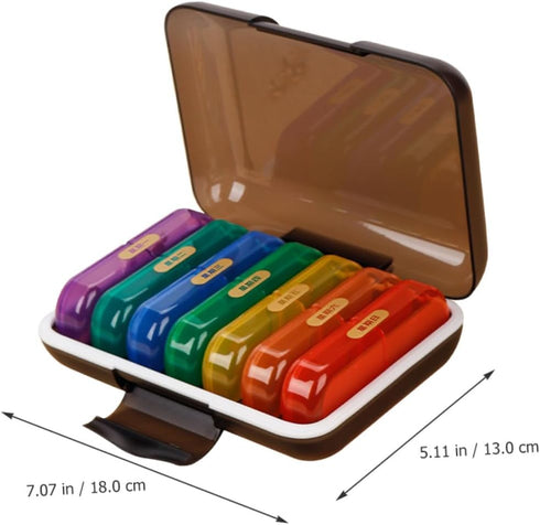 IDEANATEGRATE 7-Day Weekly Pill Organizer Multi-Grid Medicine Case with Black Shell, Portable Travel Pill Box for Daily
