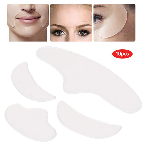 ZJchao Wrinkle Patches, 4Pcs Anti Wrinkle Silicone Patch Pad, Reusable Forehead Eye Face Chin Patch for Women