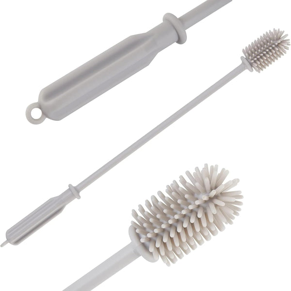 Silicone Bottle Brush, Long Handle Flexible Cleaner for Narrow Neck Containers, Water Cups, Baby Bottles, and Glassware