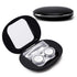 ofone Cute Contact Lens Case, Oval Holder with Removal Tool, Mirror, and Tweezers for Women and Girls (Black)