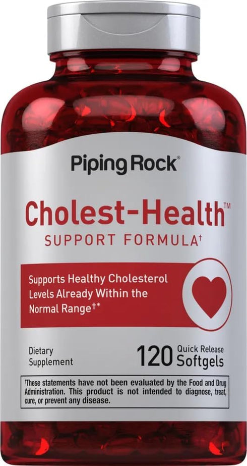Piping Rock Cholesterol Supplements - 120 Softgels Non-GMO, Gluten Free Support Formula for Heart Health