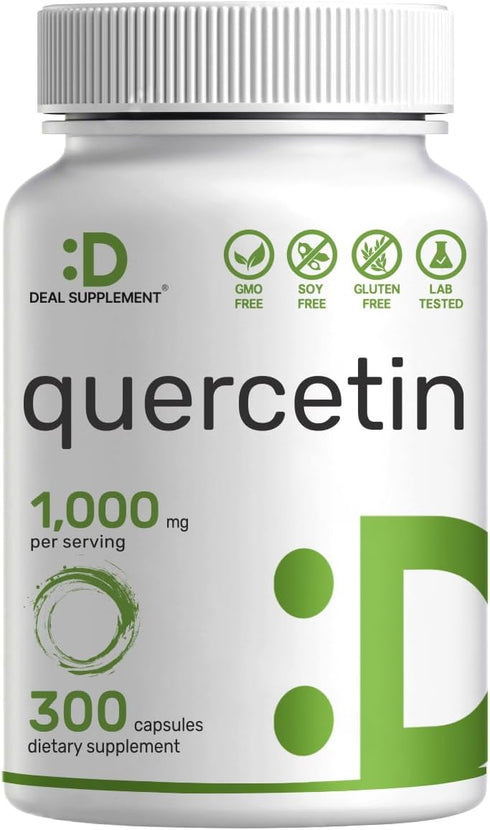 DEAL SUPPLEMENT Quercetin 1,000mg Per Serving, 300 Capsules – Healthy Immune Support, Non-GMO, Soy Free, No Gluten