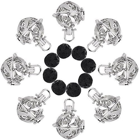 TOODOO Aromatherapy Essential Oils Pendant Cage Locket Small Size Silvery Diffuser Locket