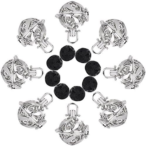 TOODOO Aromatherapy Essential Oils Pendant Cage Locket Small Size Silvery Diffuser Locket