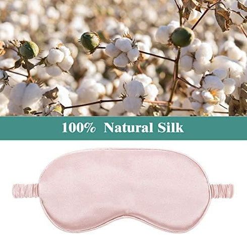 4 Pcs Silk Eye Mask, Smooth Soft Satin Sleep Mask with Ear Plugs for Travel Nap Relaxation, Light Colors