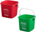 KP97RDNBL/KP97GNNBL Square Pail for Cleaning, 3quart, Small, Red and Green, Set of 2