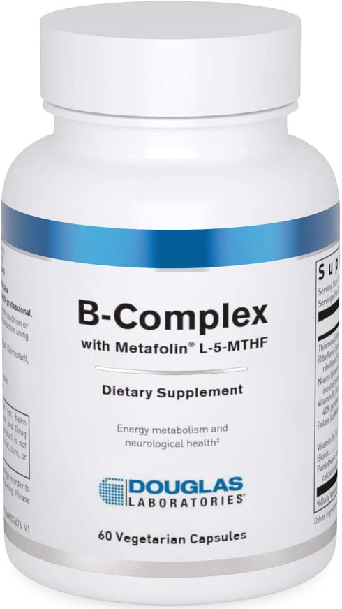Douglas Laboratories B-Complex with Metafolin, Comprehensive B Vitamin Supplement, 60 Vegetarian Capsules
